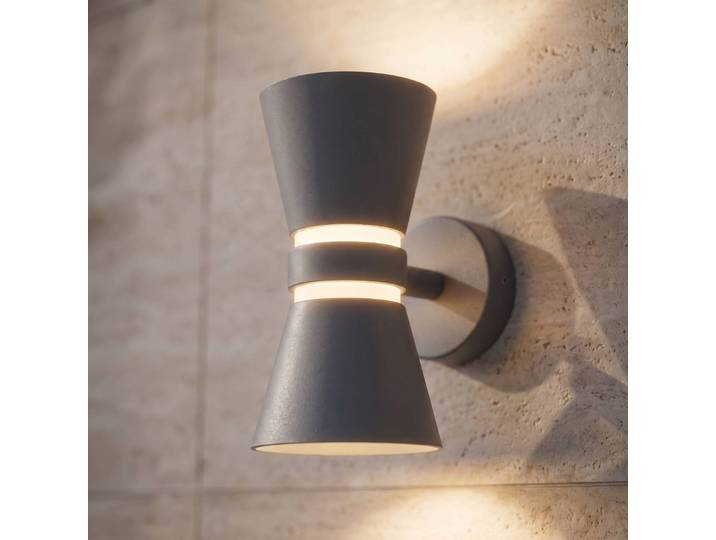Außenwandleuchte Meravi Lucande, schwarz, Aluminium, Modern