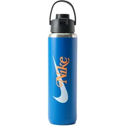 NIKE SS Recharge Chug Graphic Trinkflasche aus Edelstahl - für Kohlensäurehaltige Getränke geeignet - 709 ml 428 - blue jay/black/total orange