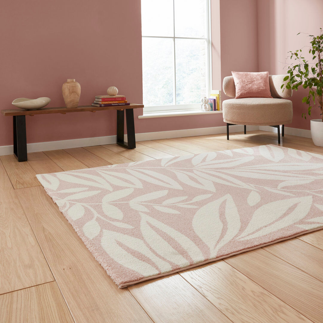Catherine Lansfield Floral Area Rug Pink Rectangle 120 x 170 cm