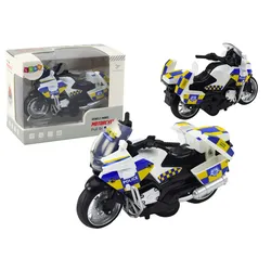 Polizeimotorrad mit Friktionsantrieb, Batteriebetrieb, Licht, Sound