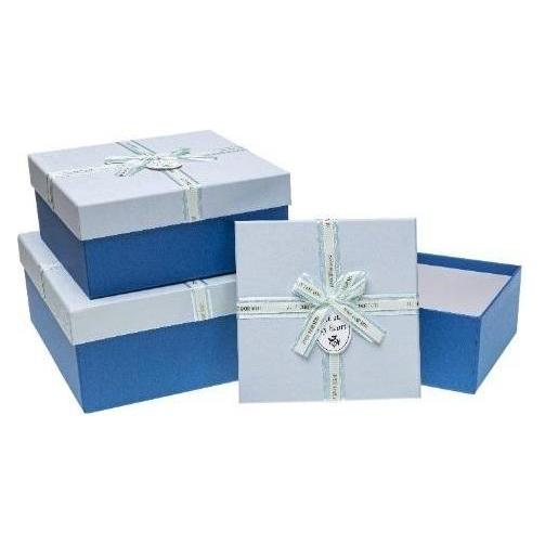 Teka Geschenkbox mit Schleife, 3 Stück, blau ROSETT (3x) (47995876)
