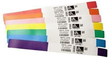 Zebra 10006995-1K adesivas brancas e vermelhas 25x279mm