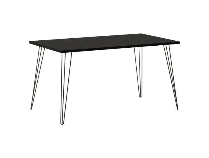 Mid.you Schreibtisch, Schwarz, rechteckig, Haarnadel, 140x74x80 cm, Büromöbel, Schreibtische, Schreibtische