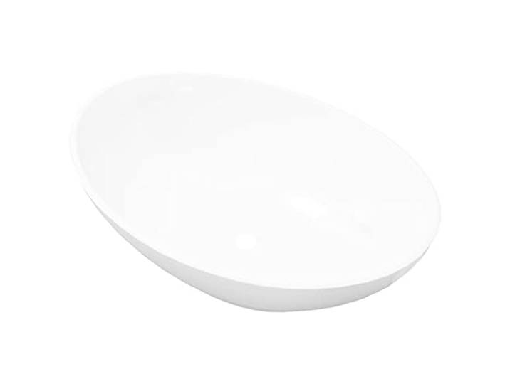 vidaXL Lavabo en forme ovale Céramique 40 x 33 cm Blanc