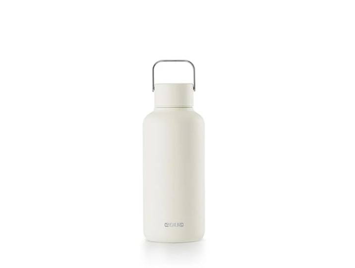 EQUA Timeless Trinkflasche, Edelstahl, 600ml, BPA-frei, auslaufsicher, haltbar, multifunktional, Gebrochenes Weiß, klein, Cremeweiß