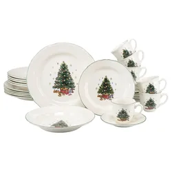 Kombiservice Tannenbaum Multicolor/Weiß, 30-teilig