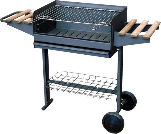 Hermosa Grillmobil für Außenkocherei - Eignen für Holzkohle - 120 x 42 x 86 cm - Schwarz