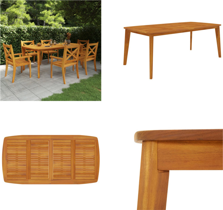vidaXL Gartentisch 200x100x75 cm Massivholz Akazie - Gartentisch - Gartentische - Outdoor Tisch - Außentisch