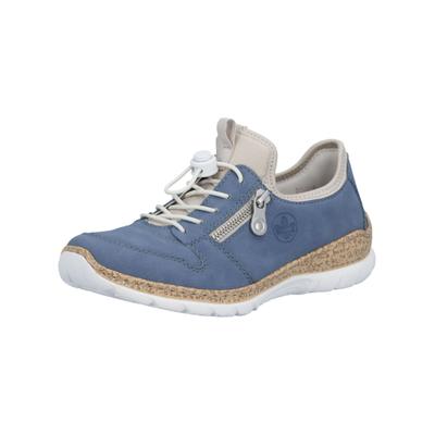 Sneaker RIEKER "Rieker Sneaker Lederimitat", Damen, Gr. 39, blau, Lederimitat, Schuhe Sneaker