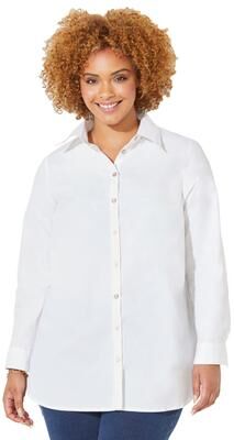 Plus Size Women's Liz&Me® Buttonfront Shirt by Liz&Me By Catherines in White (Size 5X)