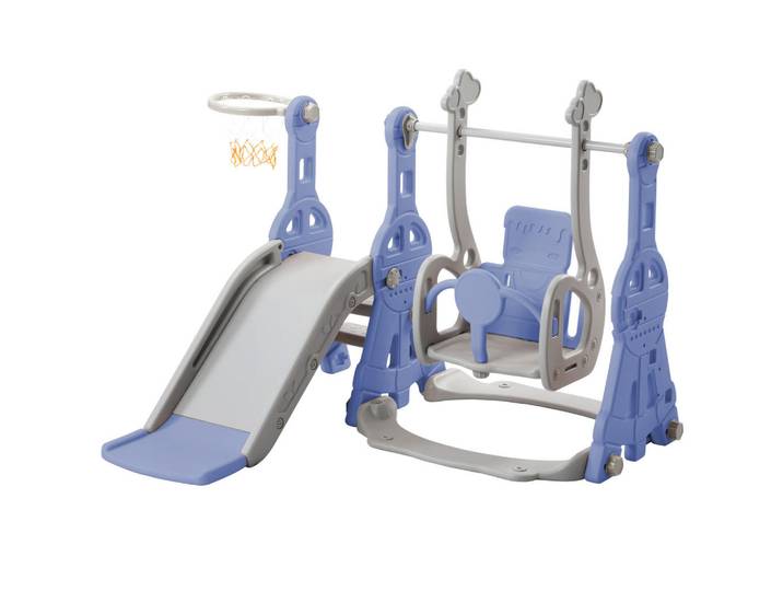Kinderrutsche 4 in 1, Blau, Kunststoff, 140x118 cm, Freizeit & Co, Gartenspielzeug, Kinderrutschen