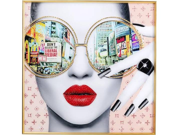 Kare Design Wandbild Times Square View, Mehrfarbig, 80x80 cm