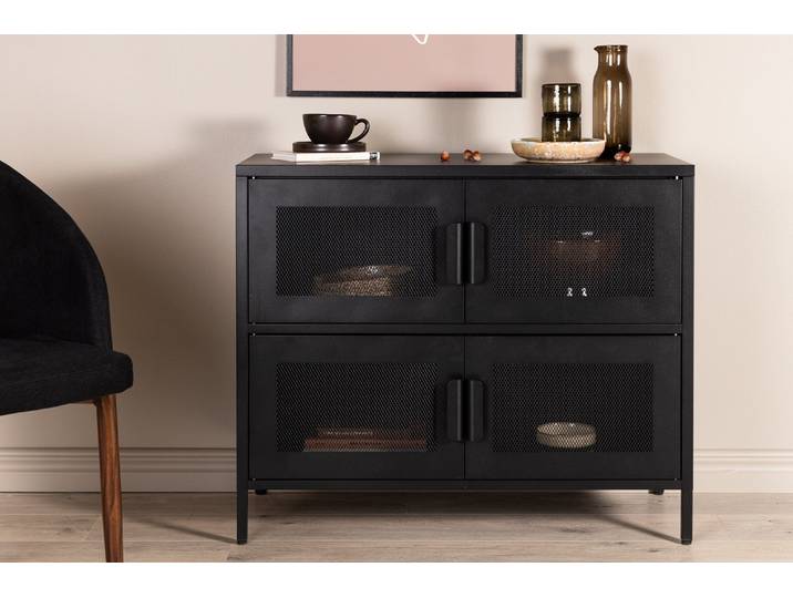 Kommode Berit – Industrial Design in Schwarz - Schwarz - Luxusbetten24