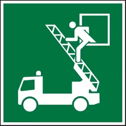 Dreifke® Aufkleber | Rettungszeichen, Notausstieg E017 - ASR A1.3 - 150x150 mm Folie selbstklebend, langnachleuchtend