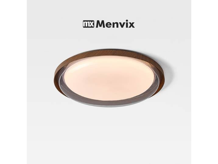 Menvix luxe Led plafonnier bois Grain rond Lustre plafonniers nordique Lustre Dimmable hall salon chambre lampe