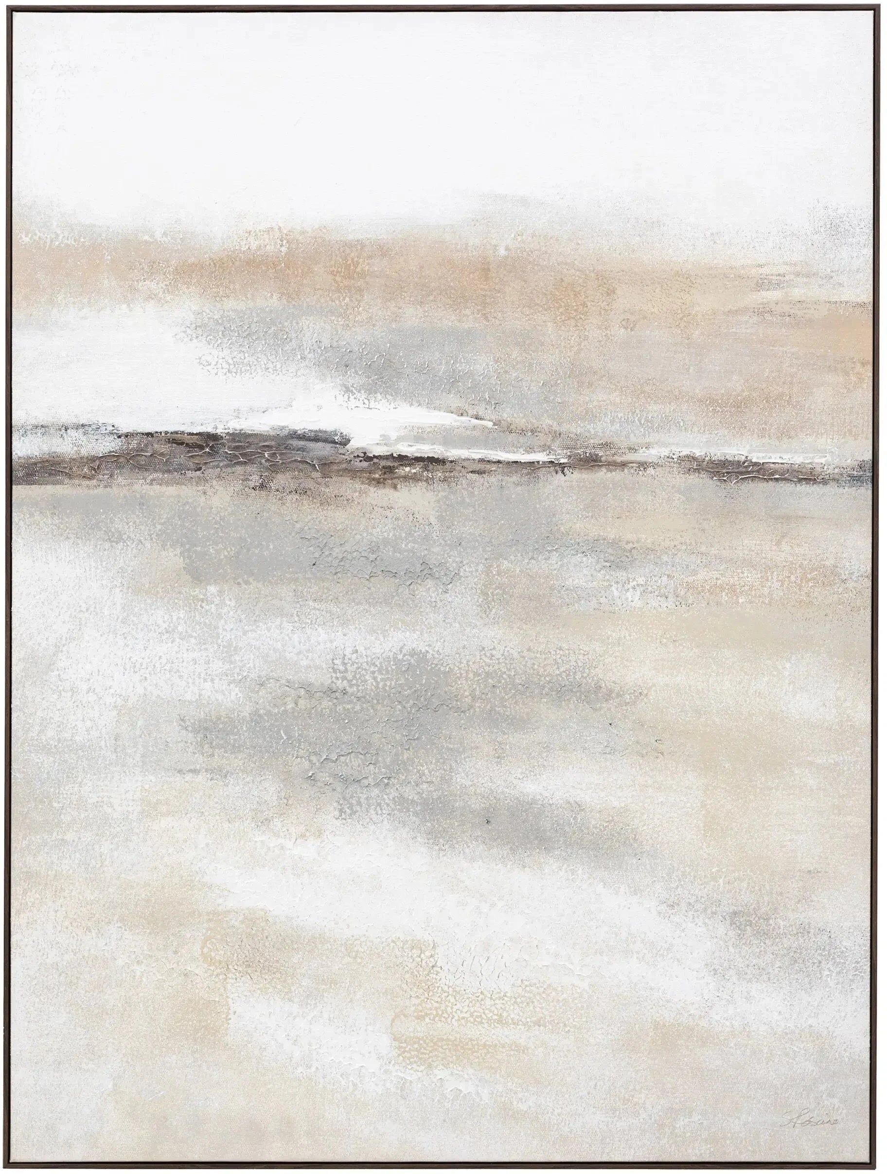 Grosvenor Neutral Dark Wood Framed Canvas Wall Art