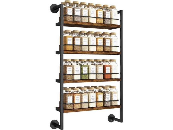 Étagère À Épices Murale Étagere Murale À 4 Niveaux Marron Tlj016H[BI21]