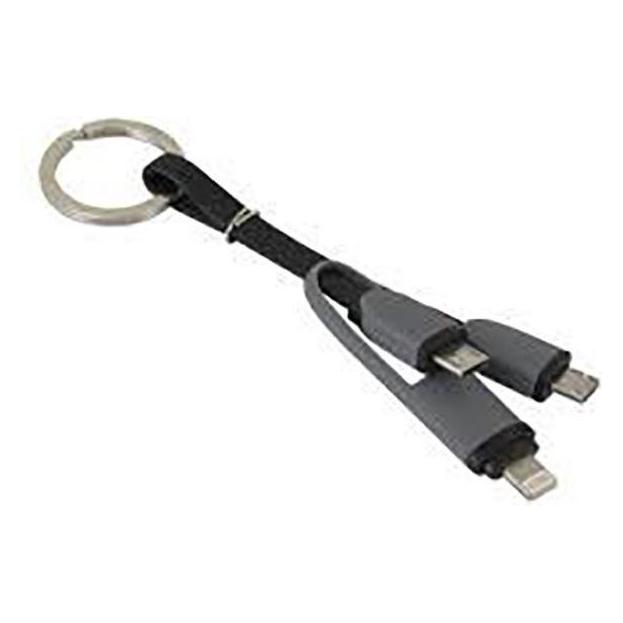 Atlantis Land P019-RC-MLMM Micro-USB B Micro-USB B/Lightning USB-Kabel Schwarz, Grau (1 Stk.) (39294275)