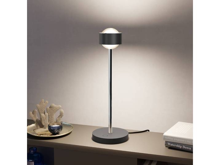 Top Light LED Tischlampe Puk! 80 Eye Table, dimmbar, schwarz, für Wohn- / Esszimmer, Aluminium, Modern, LED Tischlampe