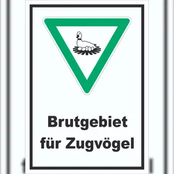 HB-Druck Brutgebiet für Zugvögel Schild A0 (841x1189mm)