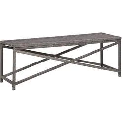 vidaXL Gartenbank 120 cm Poly Rattan Grau