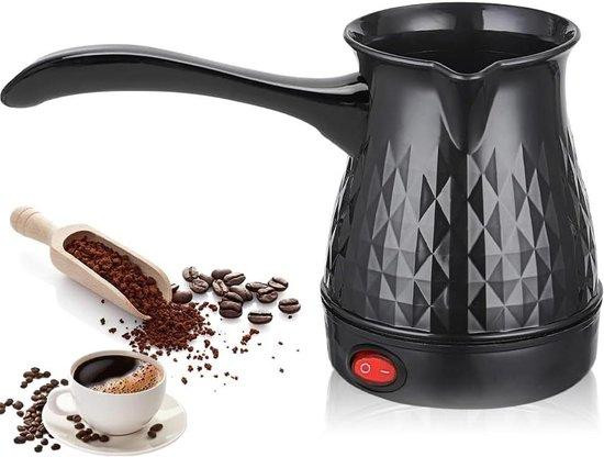 Elektrische Turkse koffiepot voor espresso, zwart, plastic