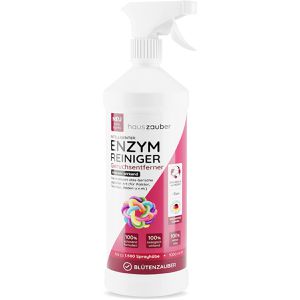 Hauszauber Enzymreiniger Geruchsentferner, Blütenfrische, gebrauchsfertig, gegen Urin, Schweiß und Kot, Spray 1 Liter