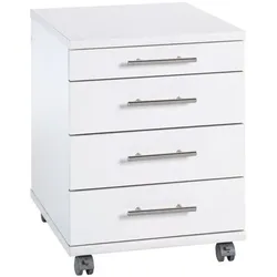 Möbelpartner Rollcontainer weiß, 42x57x50 cm