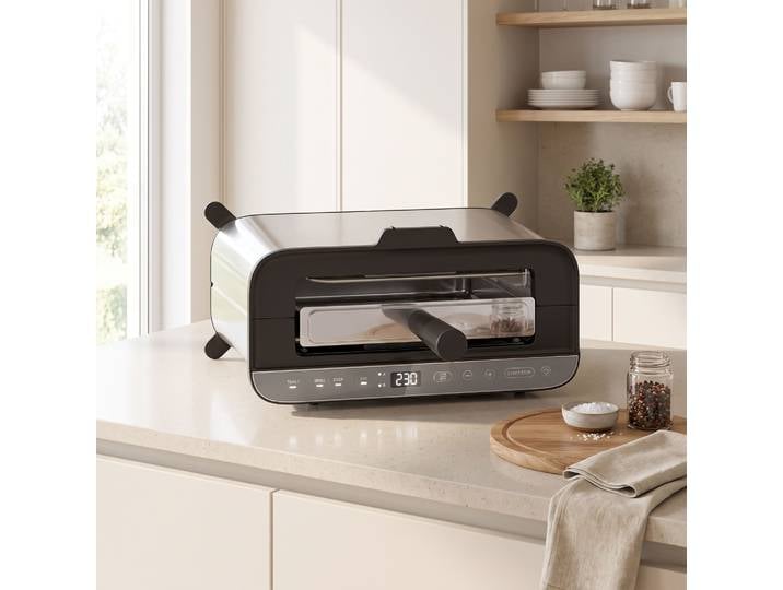 HOMCOM Mini-Four 3-en-1 1700W Grille-Pain Gril 4,9L Argenté