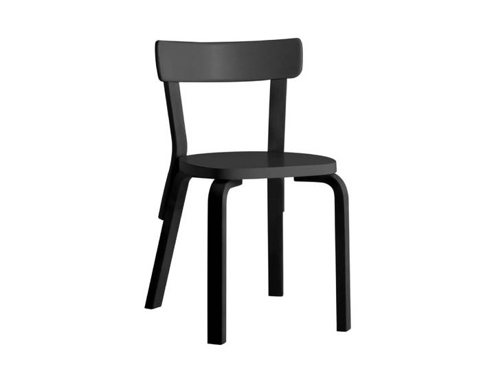 ARTEK chaise CHAIR 69 (Bouleau laqué noir - Bois courbé et contreplaqué)