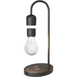 ledscom.de Magnetische schwebende Glühbirne Tischleuchte MAGNETO, schwarz, Dekolicht, Stimmungslicht