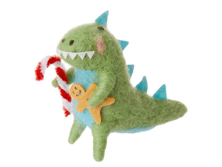 Pendentif Dino avec Candy Cane 10 x 8 x 4cm Vert/Vert clair