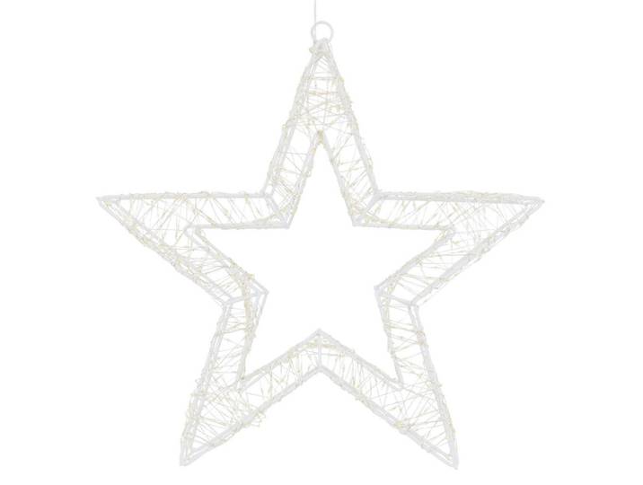 Weihnacht Stern 50 cm, Weiß, Metall, 50x50x8 cm, Dekoration, Weihnachtsdekoration