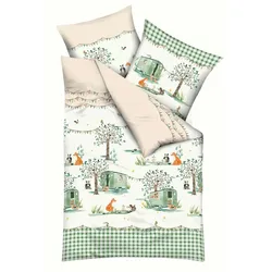 kaeppel Bettwäsche Picknick 135 x 200 cm Renforce Grün Mint