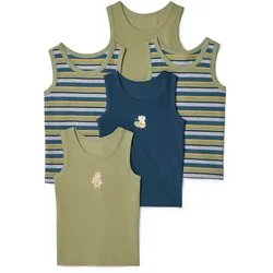 Tchibo - 5 Kinder-Unterhemden - Jungen - Gr. 134/140 - dunkelblau