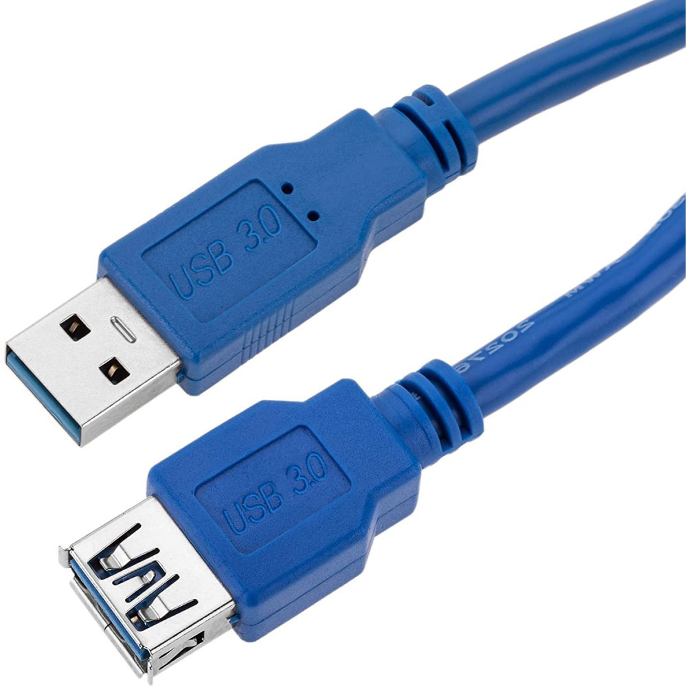Techly USB 3.0 verlengkabel Type A mannelijk naar vrouwelijk, 0,5 meter, blauw