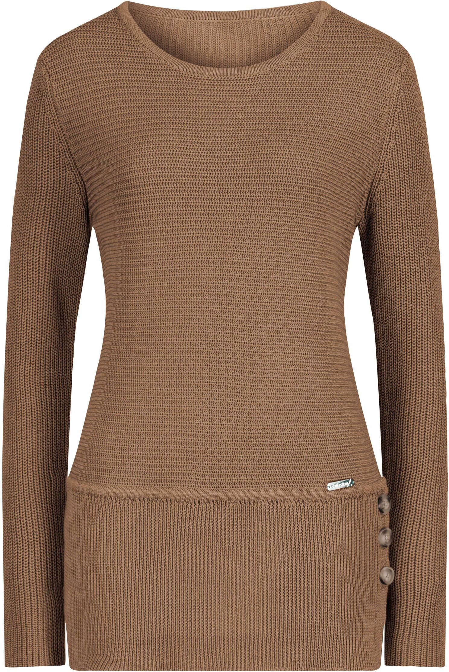 Strickpullover WITT "Pullover Rundhalspullover in pflegeleichter Qualität", Damen, Gr. 42, braun (camel), Strick, , Sportlich, Rundhals, Pullover Strickpullover