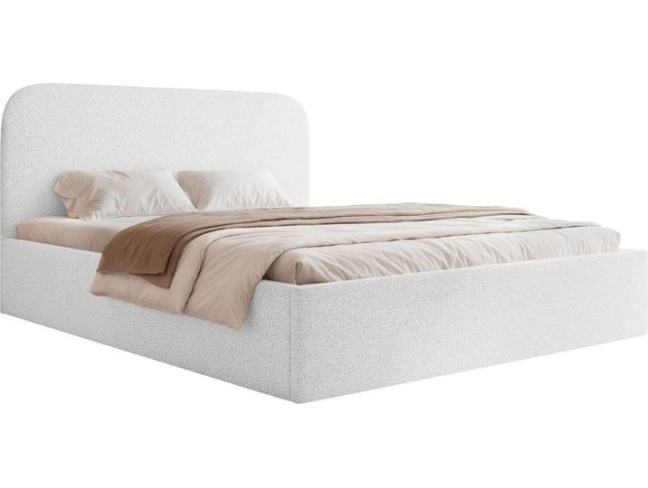 Selsey Sonvivo - Lit Tapissé 180x200 avec Tiroir de Lit\, Bouclé\, Blanc