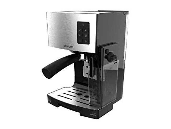 Cecotec Cafetera Express Semiautomatica Power Instant- ccino 20 (Inox) 20-bar-Pumpe, InstantCappuccino, Custom Coffee, 400-ml-Milchbehälter, Thermoblock, Doppelauslauf und Tassenwärmer