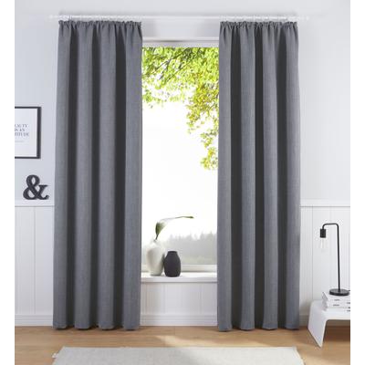 Verdunkelungsvorhang BRUNO BANANI "Bela" Gr. 4, grau, B:130cm H:245cm, Polyester, Gardinen, blickdicht, meliert, verschiedene Größen
