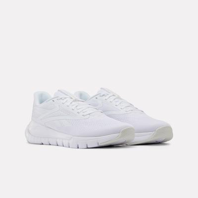 Trainingsschuh REEBOK "REEBOK FLEX TRAINER", Damen, Gr. 45,5, weiß (ftwr weiß, barely grau), Synthetik, Textil, Schuhe, ideal für Gym und Fitnessstudio
