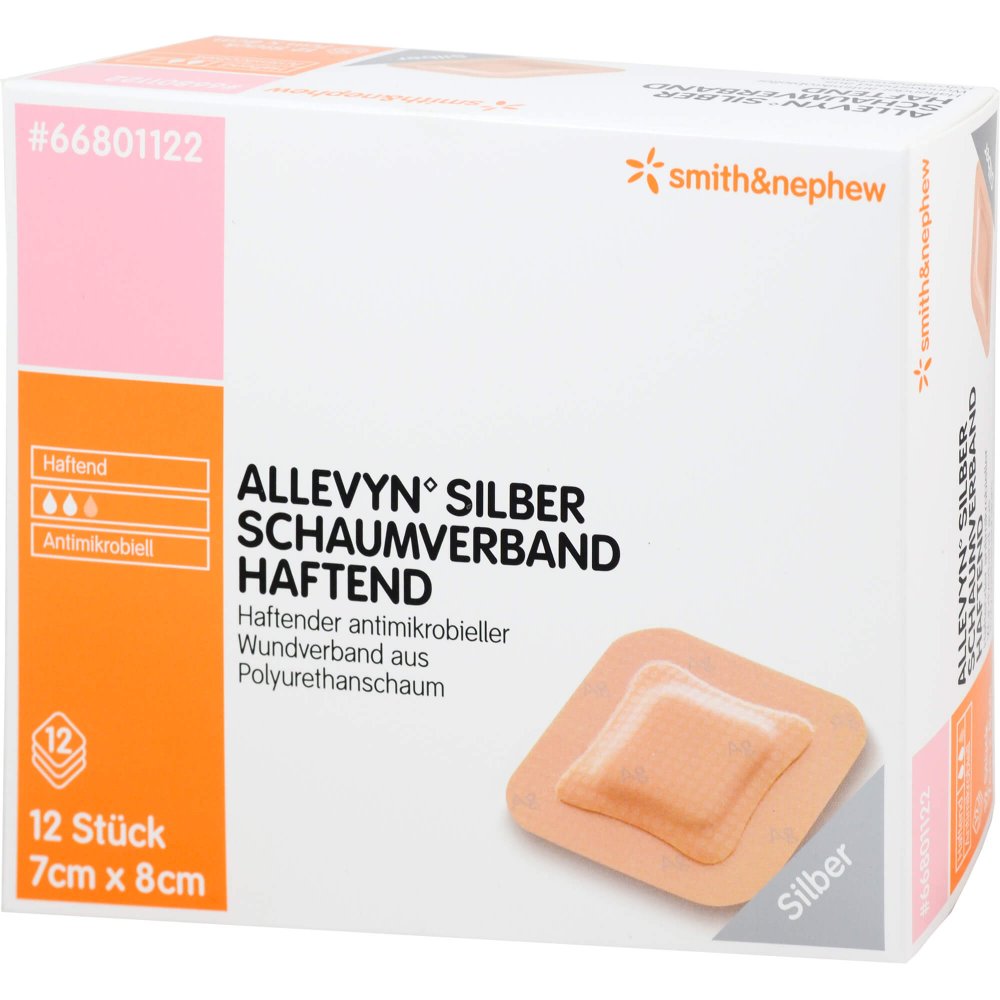 Smith & Nephew GmbH Allevyn Silber Schaumverb. 7x8 cm haftend 09686654