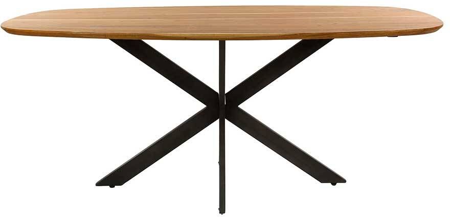 Pharao24.de Holztisch Massiv im Skandi Design Spider Gestell