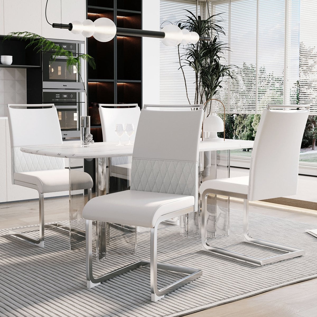 HAUSS SPOLE Eetkamerstoel - Modern Ergonomisch Design - Wit