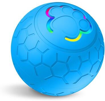 Everyday Crate GlowRoll Interactive Dog Toy Ball USB Rechargeable Light Up Pet Ball For Small, Medium & Large Dogs blue