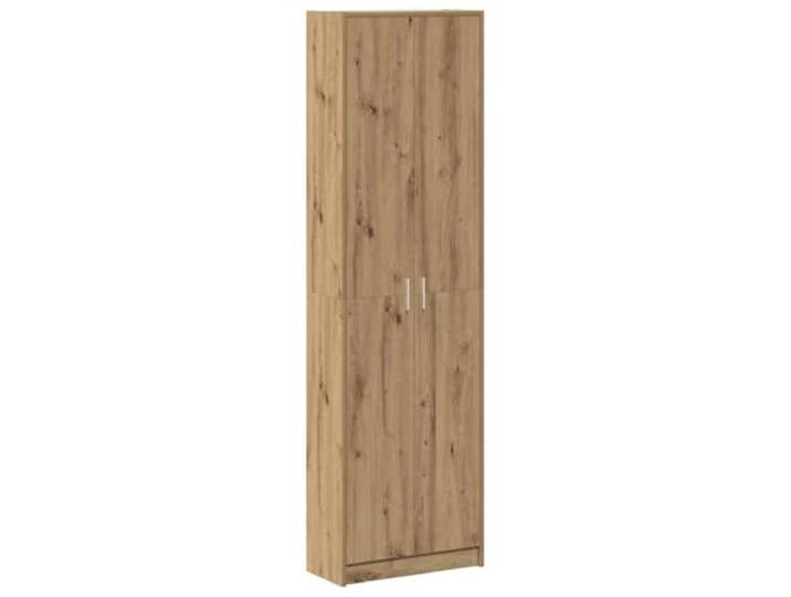 smnyxs Schrank Eiche Technikholz 55 x 25 x 189 cm Aufbewahrungsmöbel für Schlafzimmer, Regale für Kleidung, Schuhe, Accessoires, Scharniertüren, Griffe aus Metall