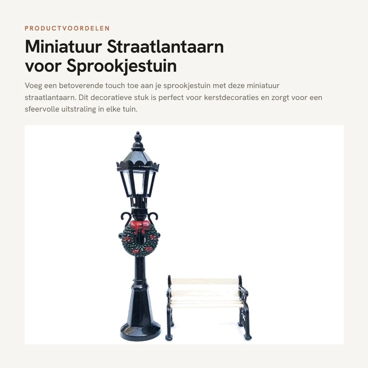 Dailygoods Straatlantaarn Miniatuur voor Kerstdorp Decoratie