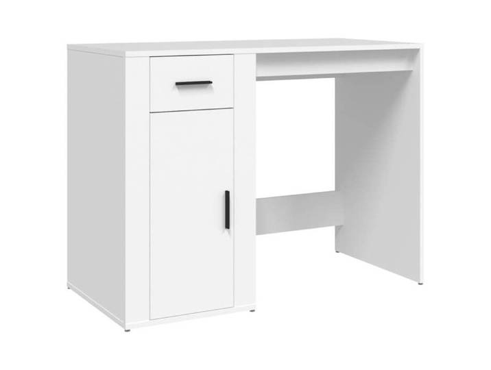“Winter Sale TOP Bureau moderne compact Blanc - Bureau Blanc 100x49x75cm - bois d'ingénierie PRO39768
