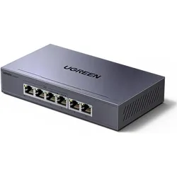 Ugreen Switch przełącznik ethernet 6-portowy z PoE - szary 1Gb/s (6 Ports), Netzwerk Switch, Silber, Grau