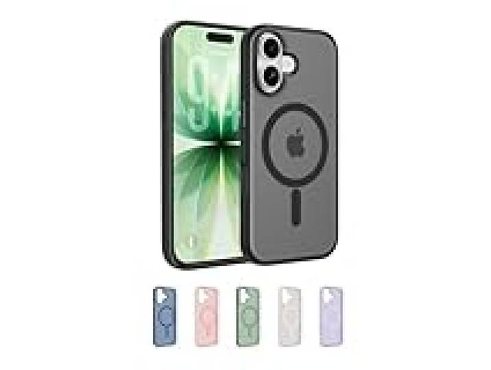 Belkin SheerForce Grip Coque iPhone 17, Coque de Protection Compatible MagSafe, Design Fin, Protection avec Rainures Antidérapantes, Magnétique et Anti-Impacts- Noir